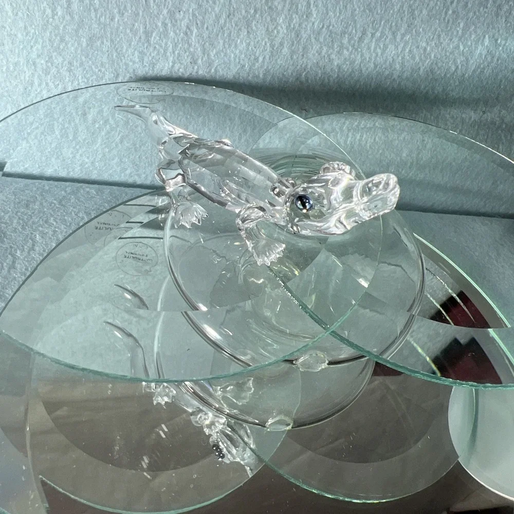 Swarovski Crystal Alligator‎ Figurine #221629 Mib Complete Crocodile
